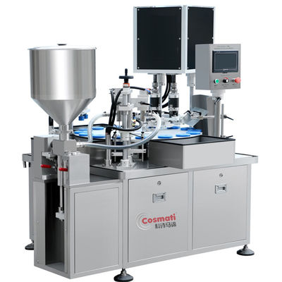 qualidade  Automatic Powder Feeding Factory Direct Selling Liquid Lotion Cream Filling And Capping Machine For Cosmetic fábrica