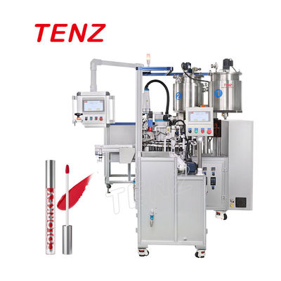 qualidade  Beverage Equipment TENZ TM-12-1F Full Lip Gloss Cosmetic Automatic Mascara Filling Capping Machine fábrica